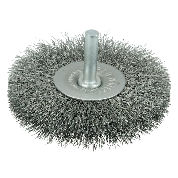 Weiler 3" Wire Radial Wheel, .008" Stainless Steel Fill, 1/4" Stem 17978 - main